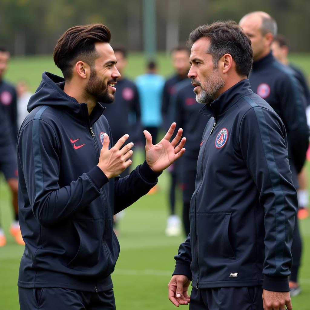 Neymar và Emery tranh cãi nảy lửa trên sân tập