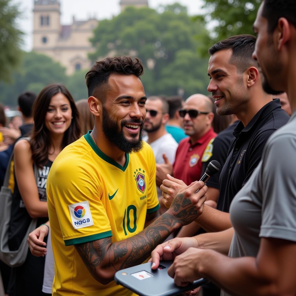 Neymar gặp gỡ người hâm mộ