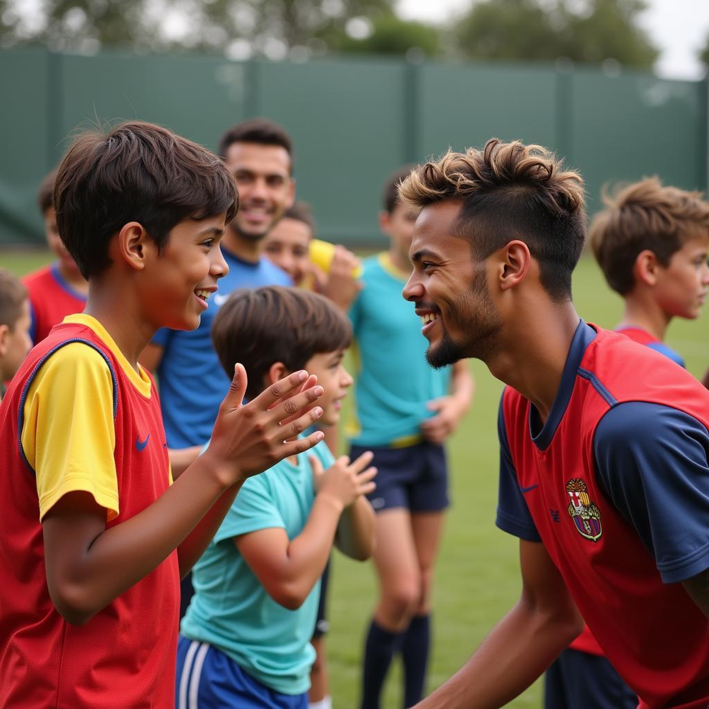 Neymar Jr. Inspiring Young Athletes