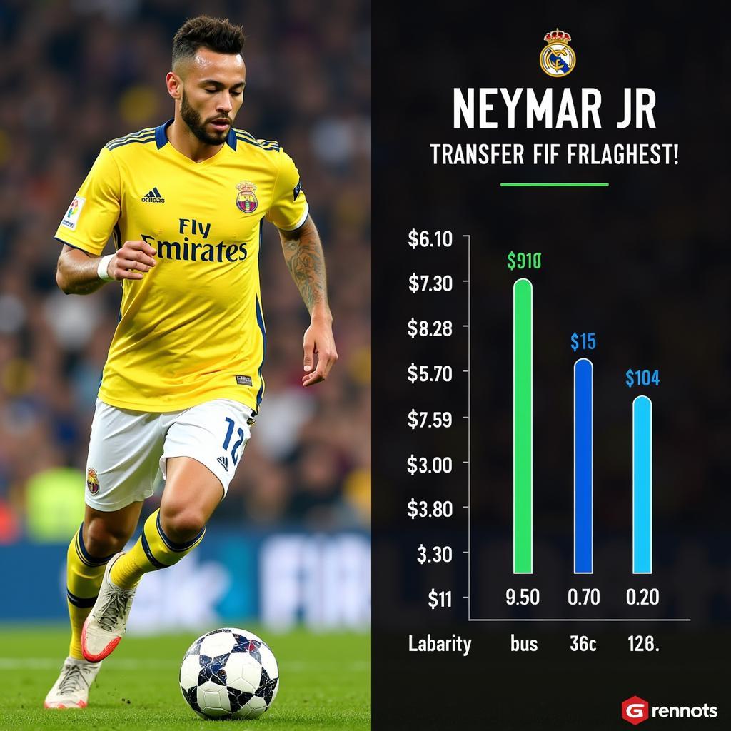 Neymar Jr. thể hiện kỹ năng điêu luyện và giá trị chuyển nhượng cao