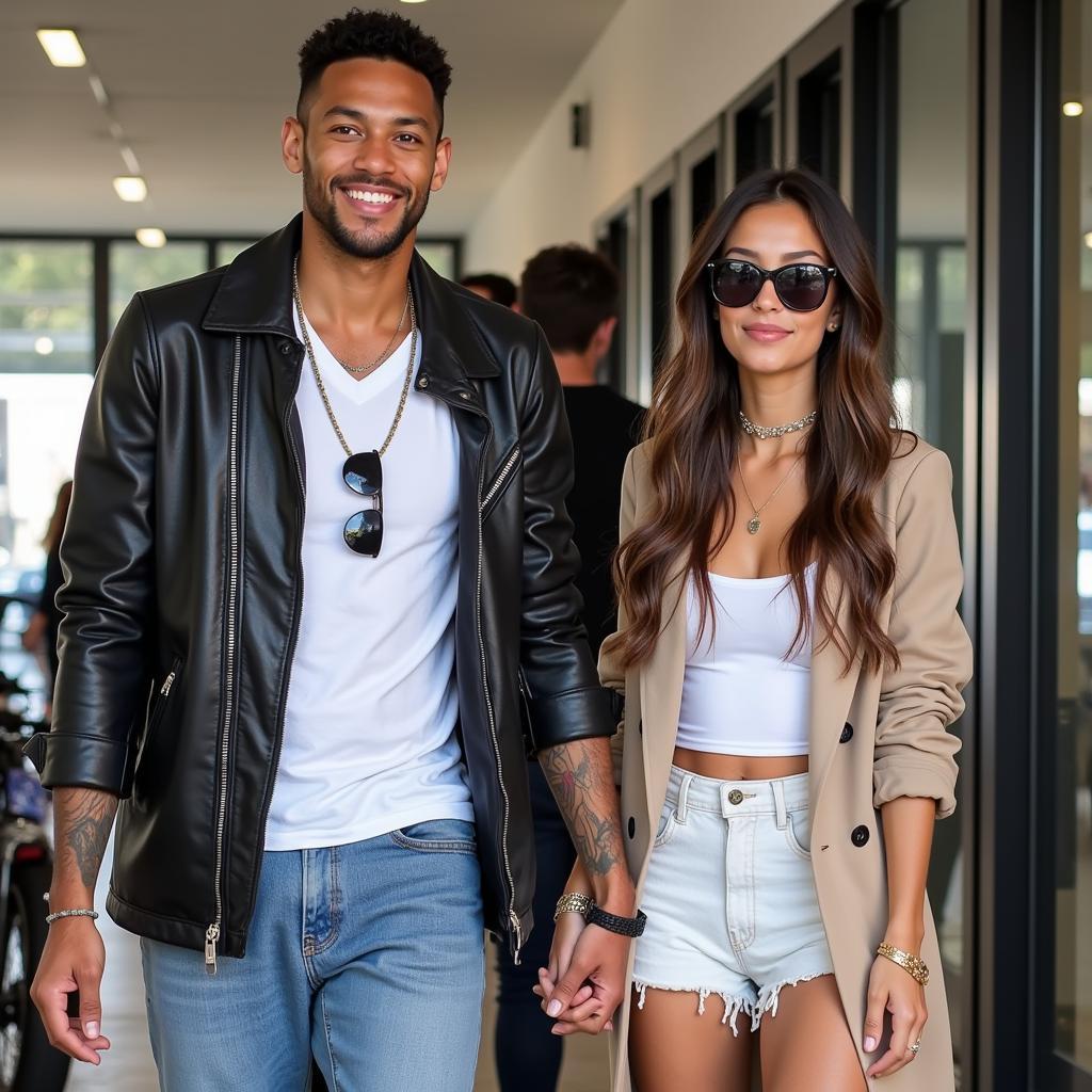 Neymar Jr with his girlfriend