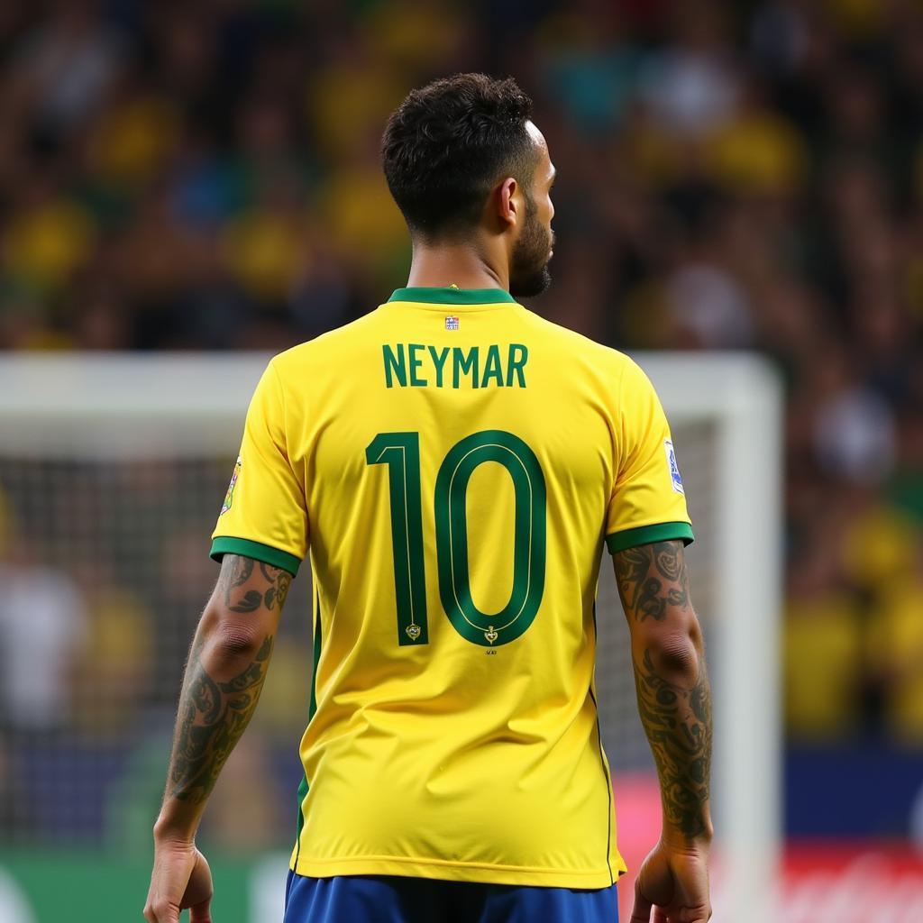 Neymar khoác áo số 10 của đội tuyển Brazil