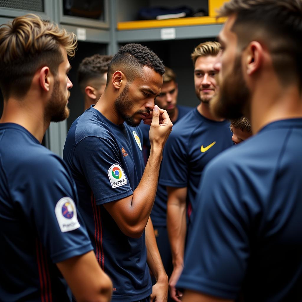 Neymar khóc trong phòng thay đồ