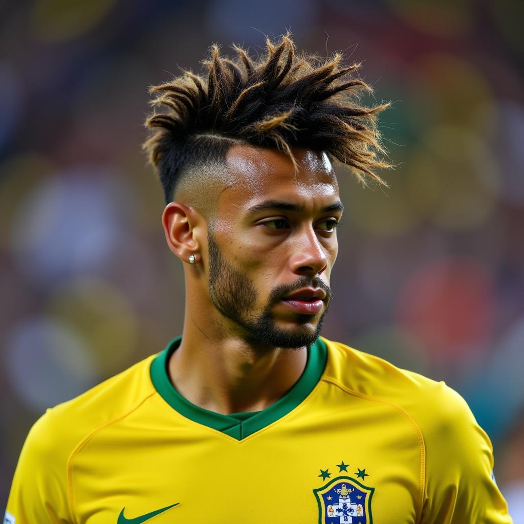 Neymar với kiểu tóc mới