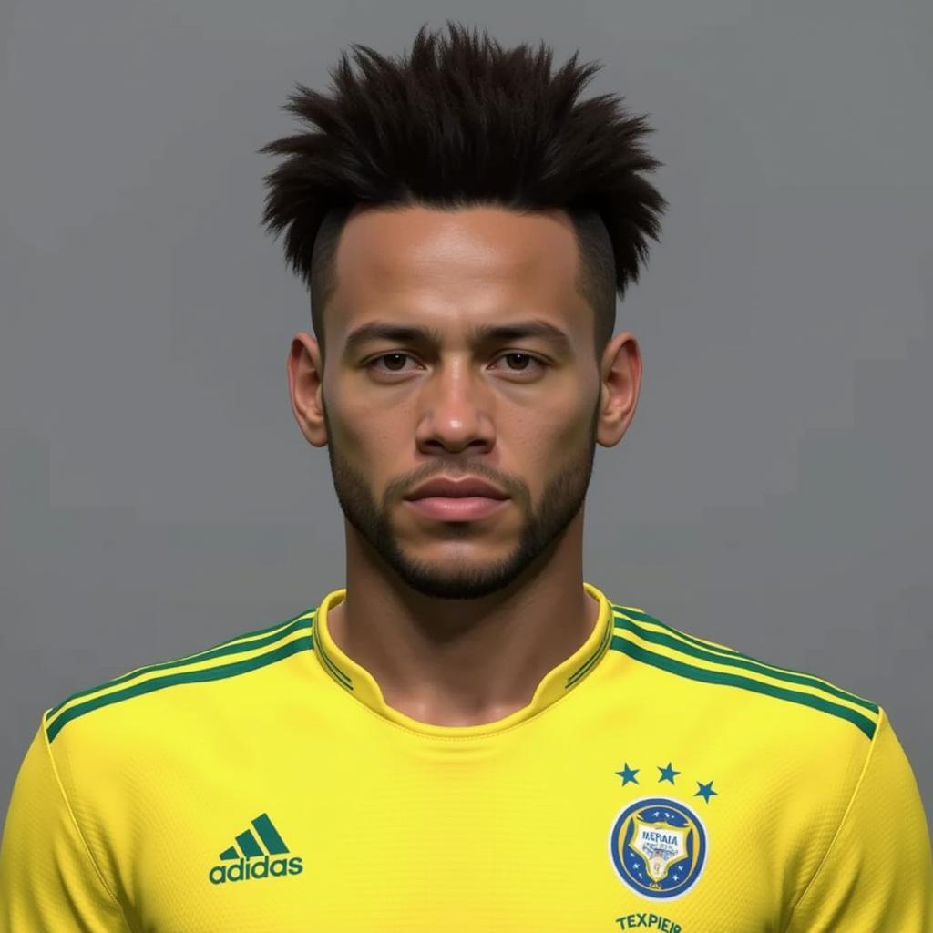 Hình ảnh Neymar trong PES 2017 với kiểu tóc được cập nhật theo năm 2018