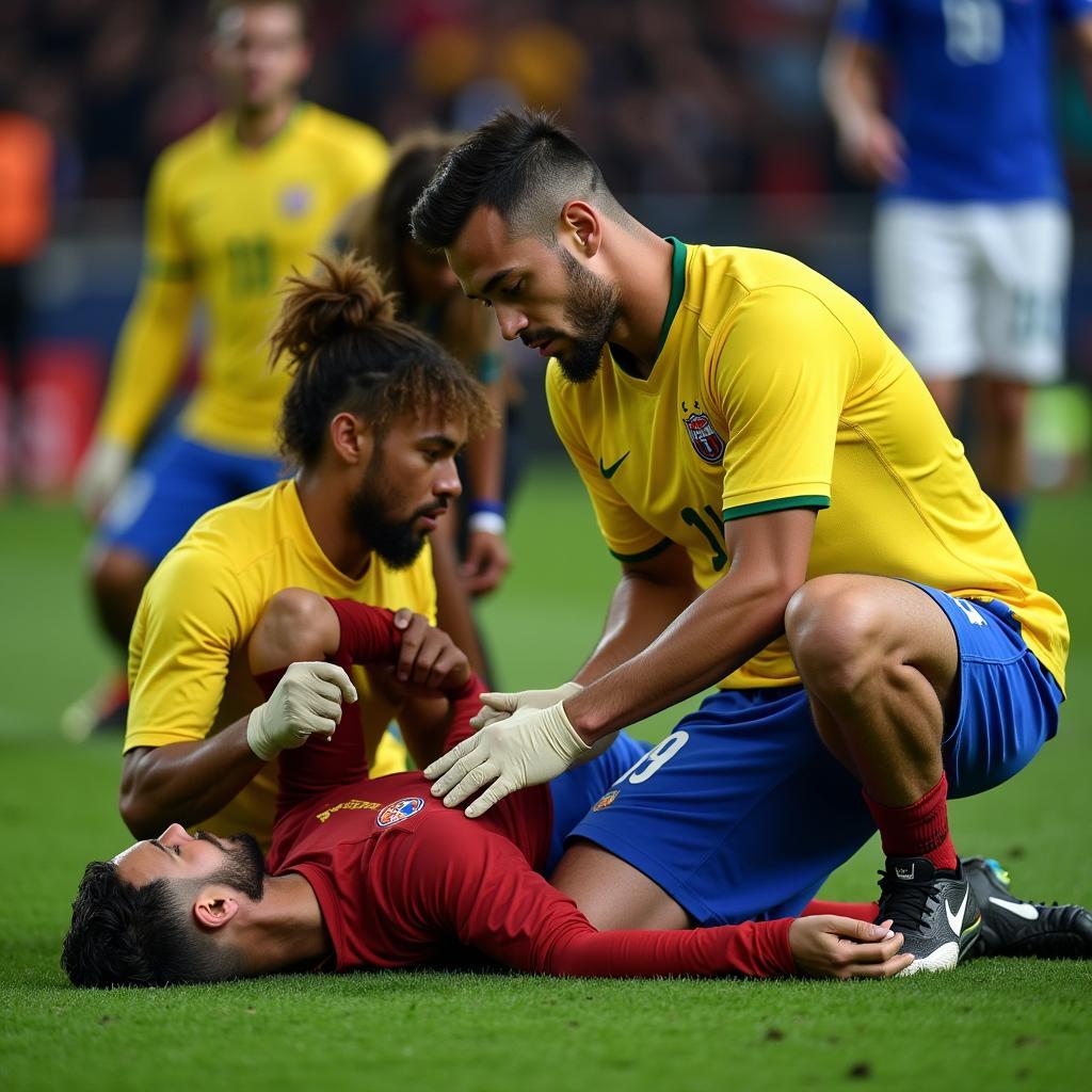 Neymar chấn thương trên sân