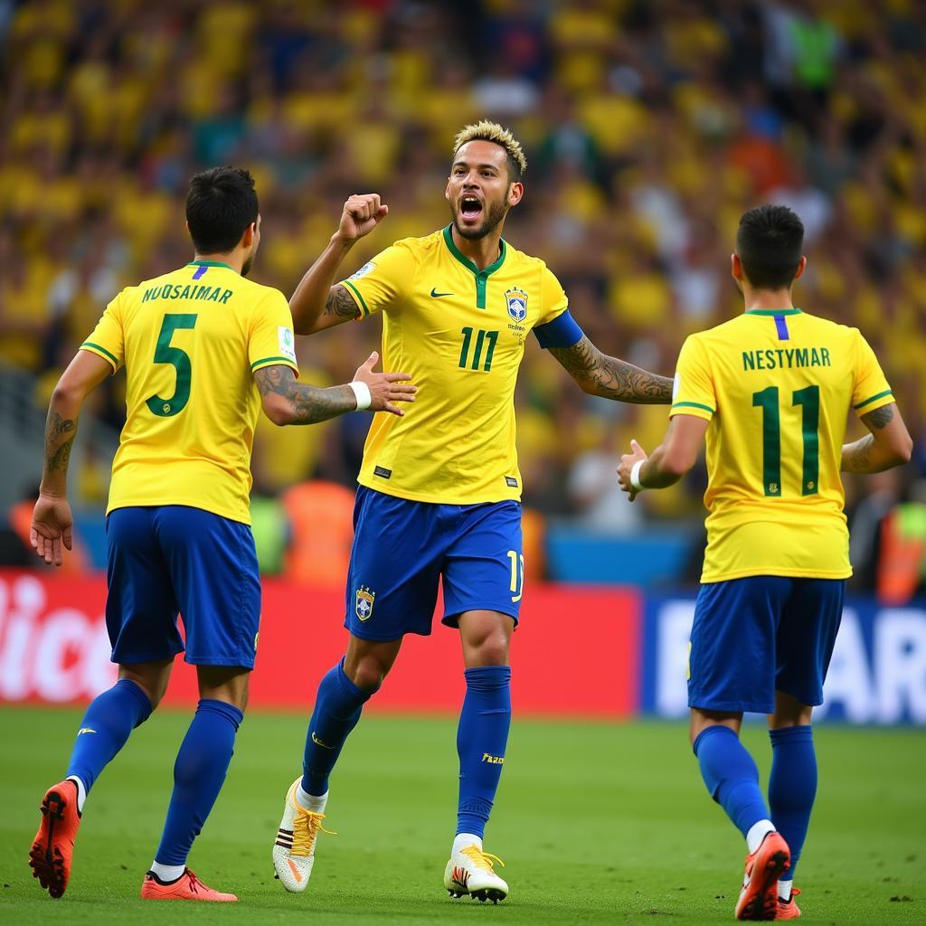 Neymar SS14T WC14 Mừng chiến thắng