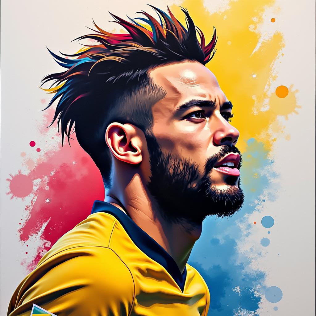 Neymar tranh trừu tượng biểu tượng