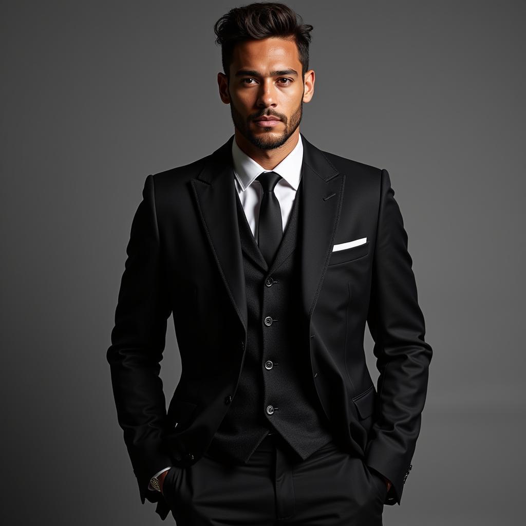 Neymar trong bộ vest lịch lãm