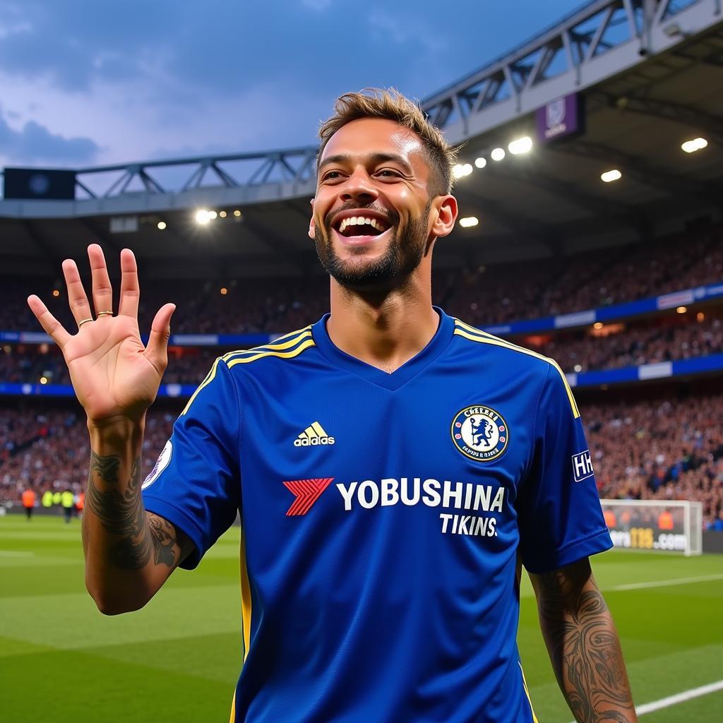 Neymar trong màu áo Chelsea