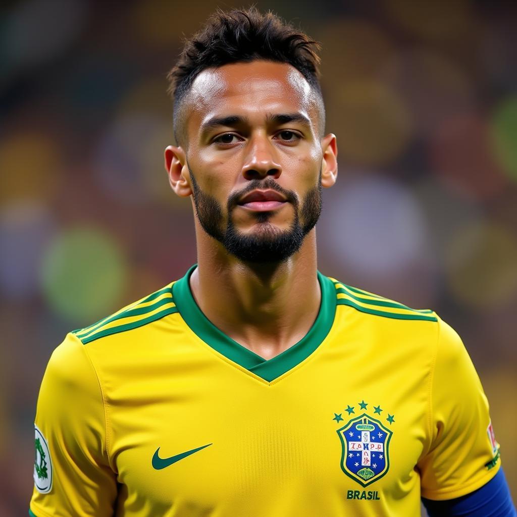 Neymar trong màu áo đội tuyển Brazil