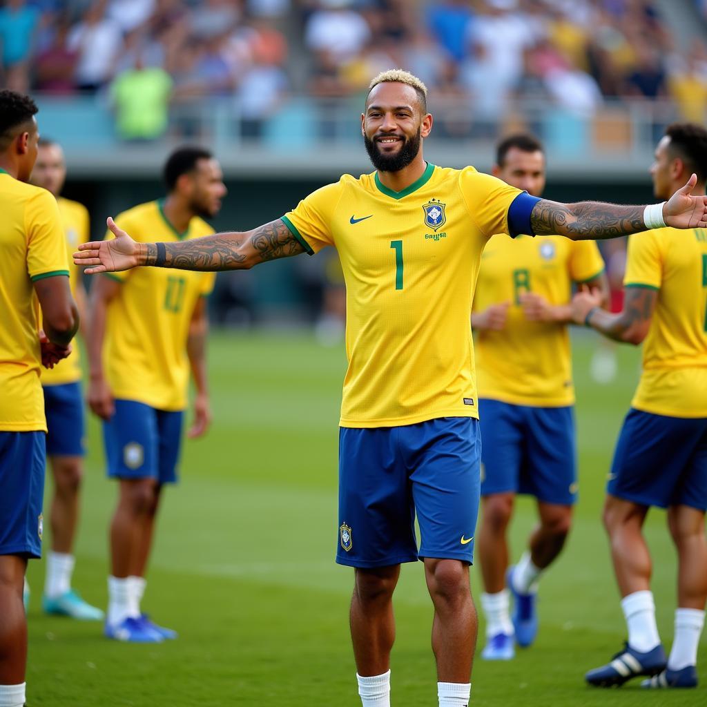 Neymar cùng đồng đội tại World Cup 2022