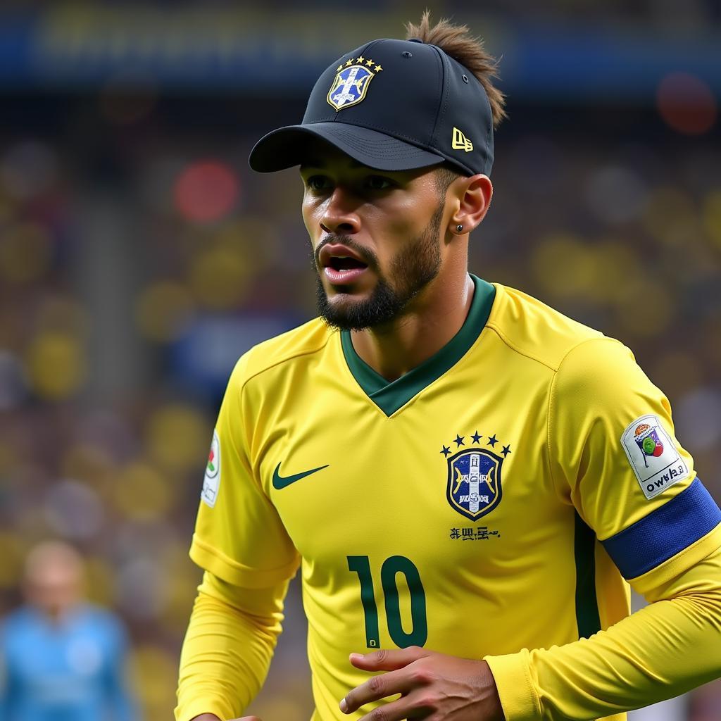 Nón Neymar trên sân cỏ