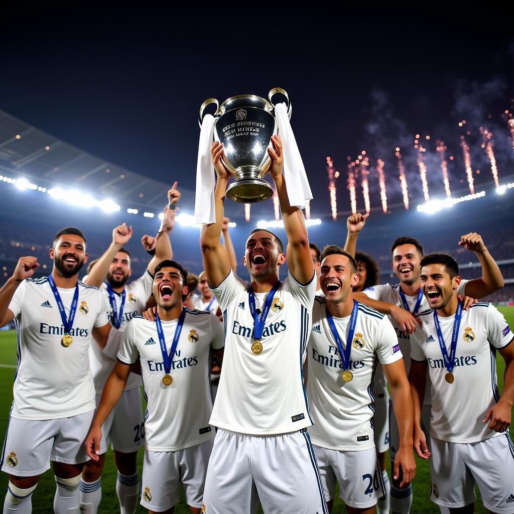 Real Madrid nâng cao chiếc cup C1 2018