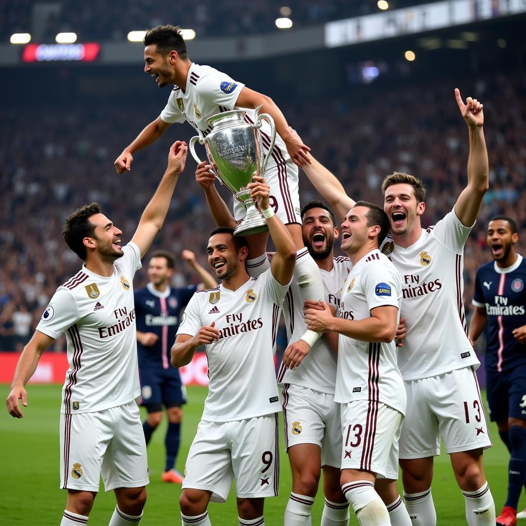 Khoảnh khắc chiến thắng của Real Madrid hoặc PSG