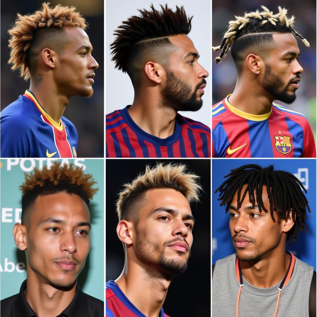 Hình ảnh Neymar với các kiểu tóc đẹp, độc đáo và ấn tượng.