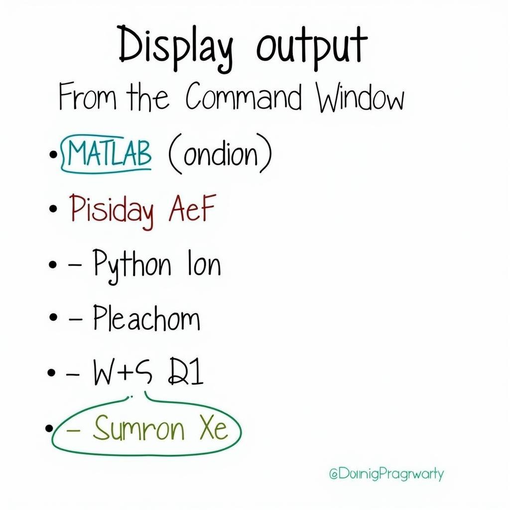 Tổng kết cách hiện thị kết quả command window