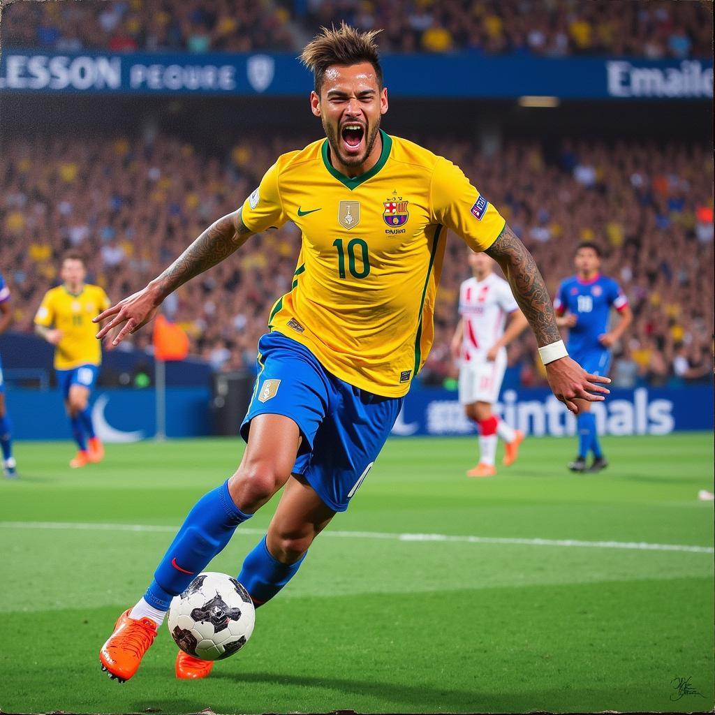 Neymar celebrating a goal