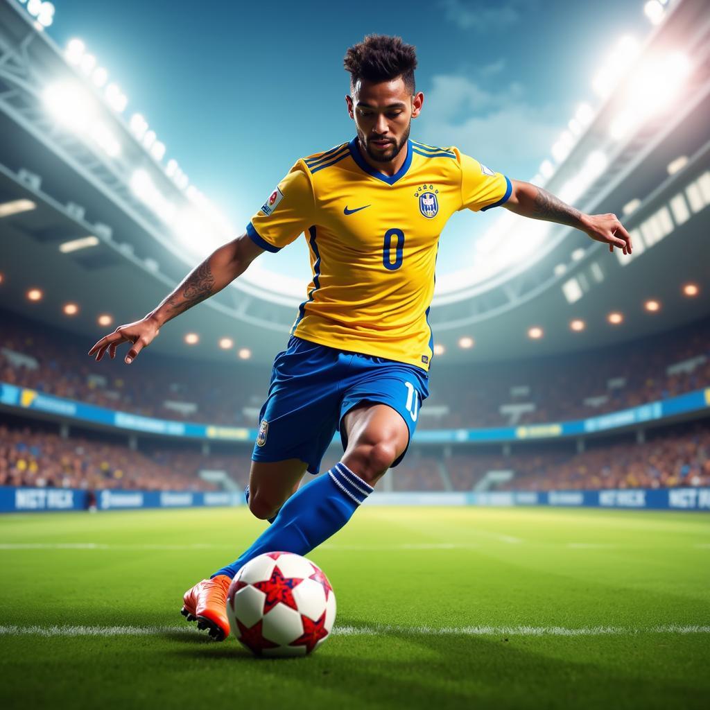 Neymar 3D image in advertising