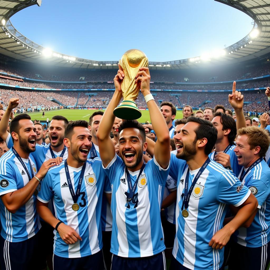 Argentina nâng cao chiếc cúp vô địch World Cup