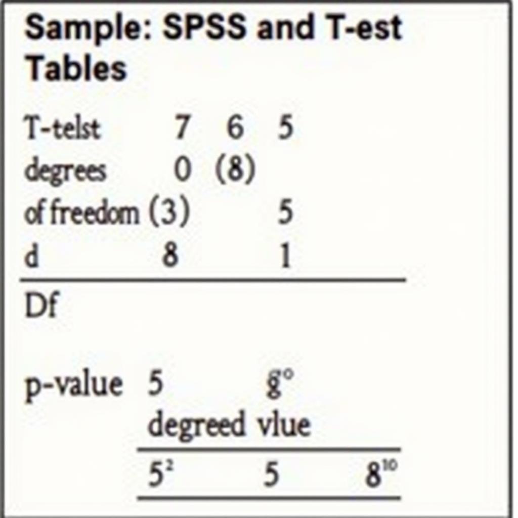 Bảng kết quả SPSS với t và df