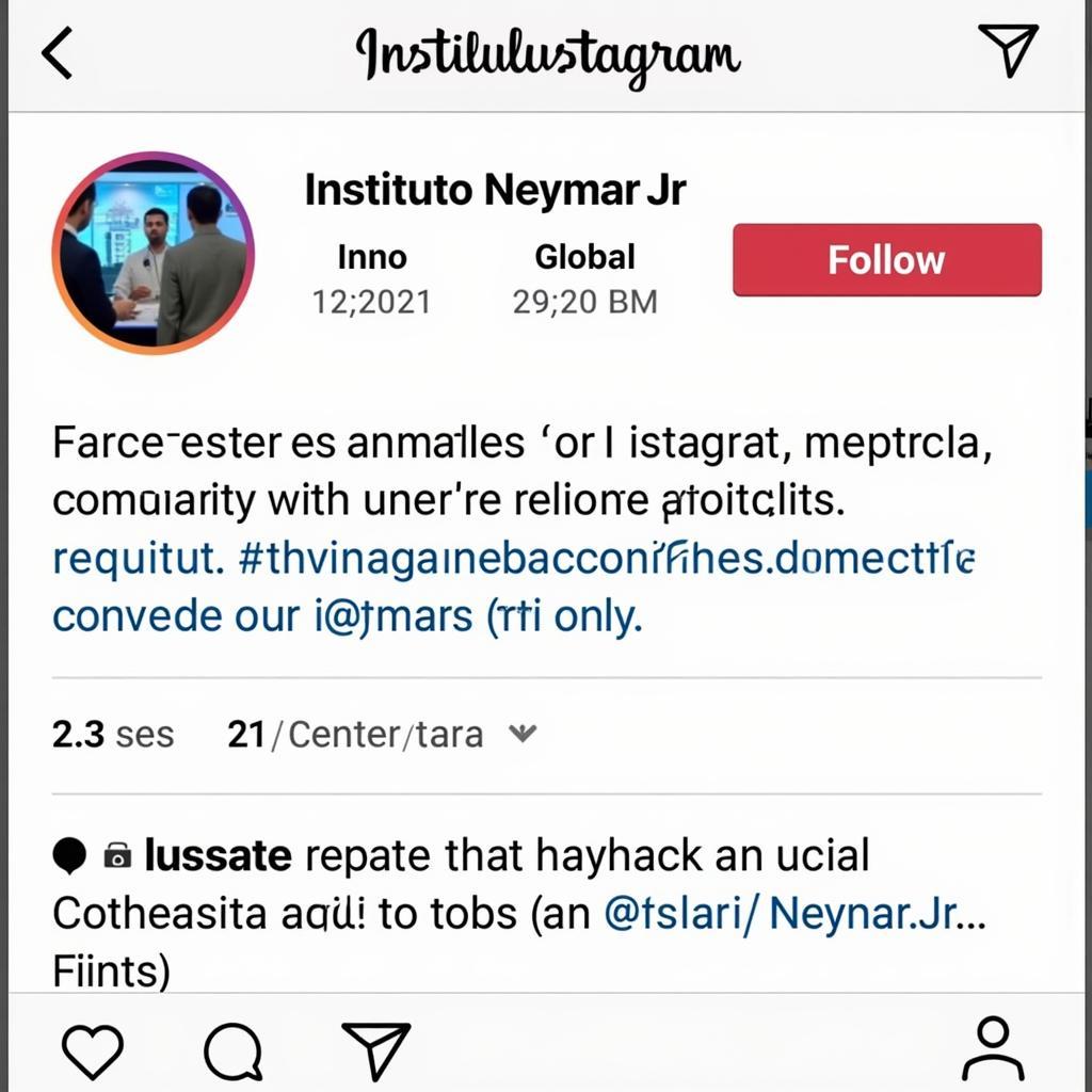 Kết nối cộng đồng qua Instagram Instituto Neymar Jr