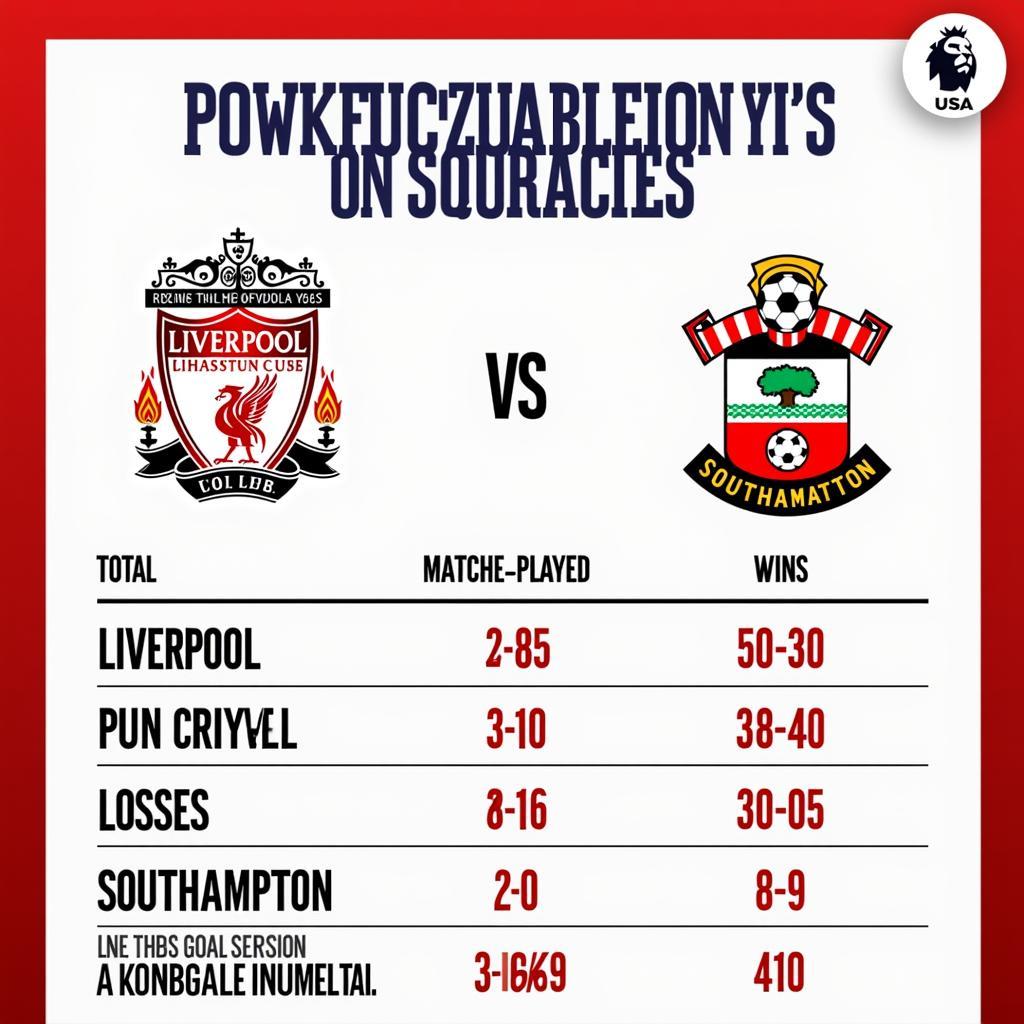 Lịch sử đối đầu Liverpool và Southampton