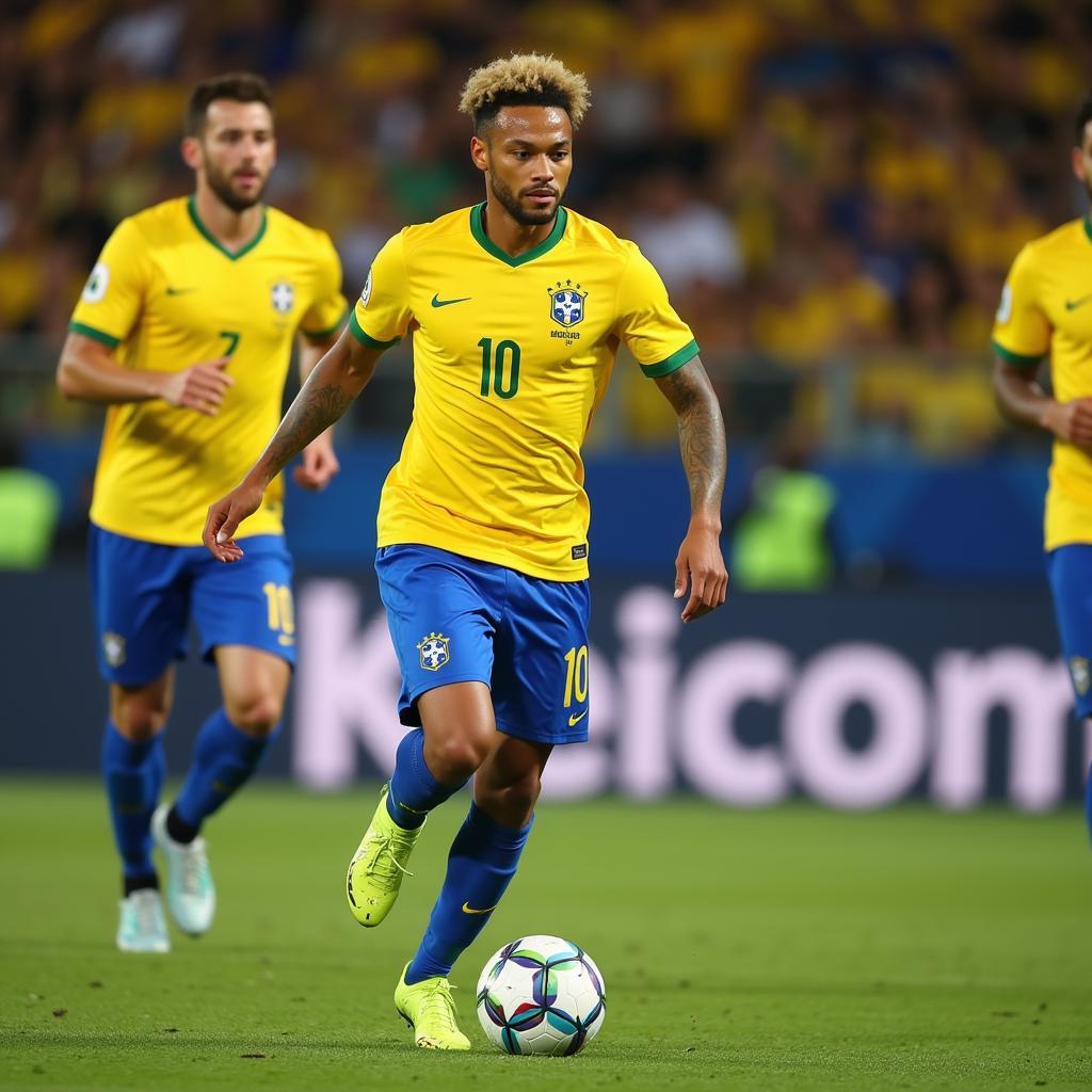 Neymar thể hiện kỹ thuật điêu luyện với trái bóng