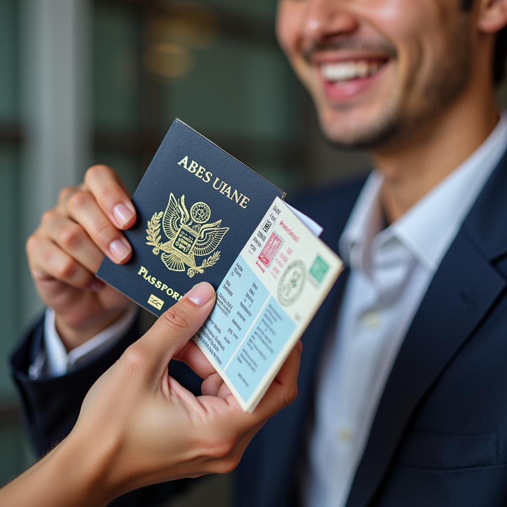 Nhận kết quả visa