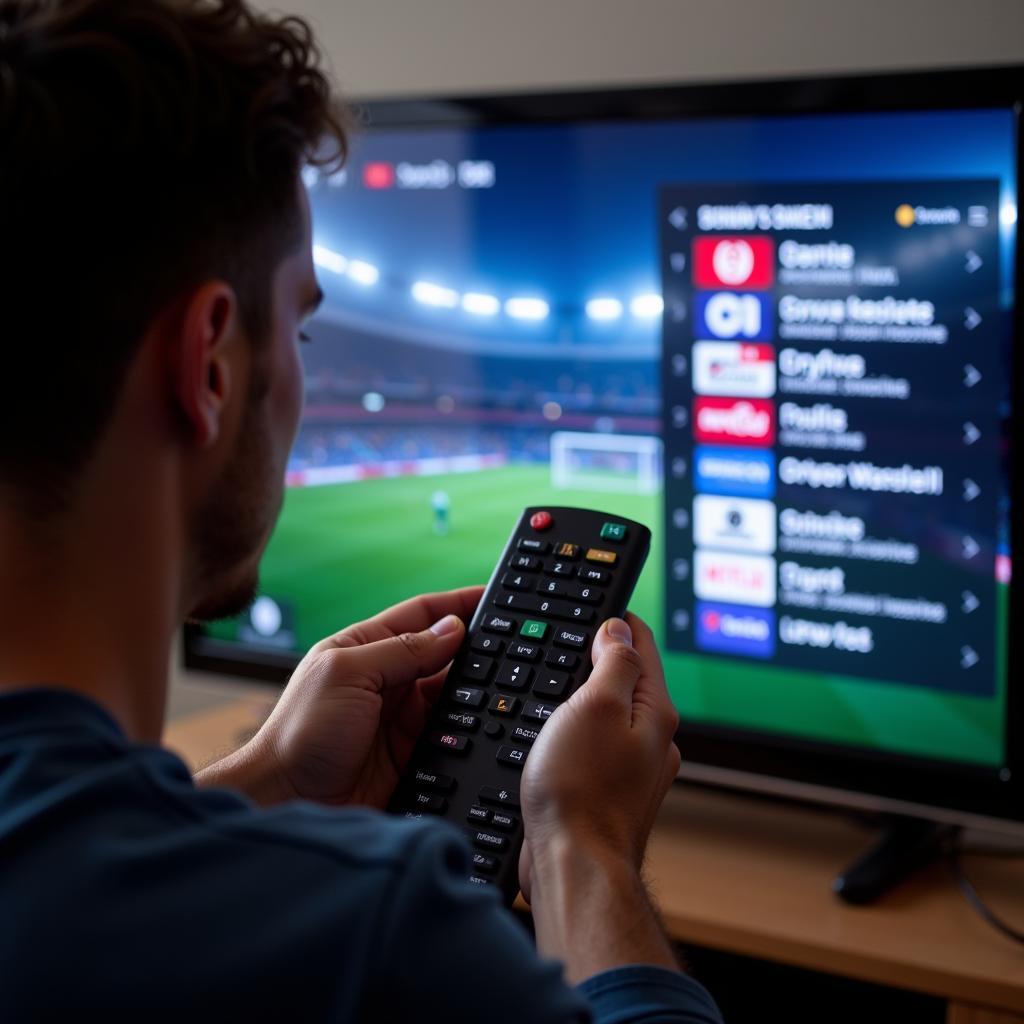 Tìm kiếm kênh bóng đá trên TV